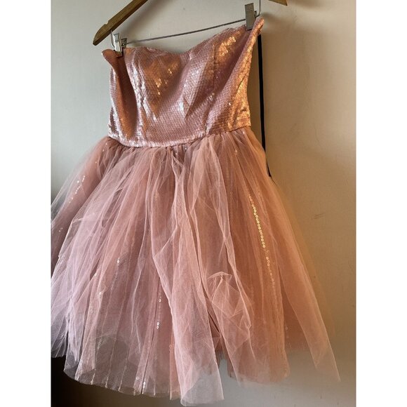 Betsey Johnson Collection Vintage Dress Pink Tutu Corset Sequins Tulle Prom SZ 6 - Picture 2 of 14